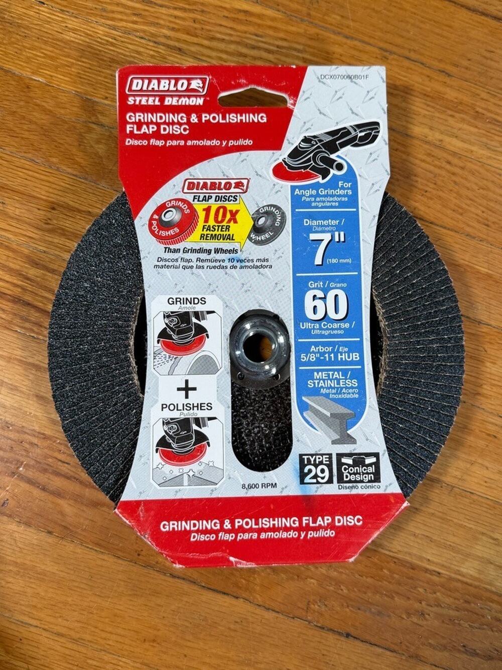 Diablo Steel Demon 7 in 60-Grit Flap Disc DCX070060B01F Type 29